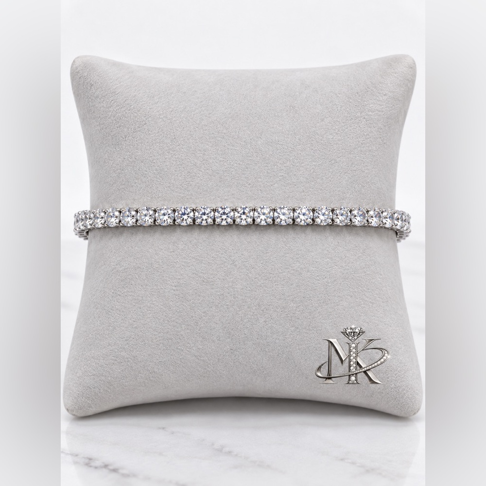 925 Sterling Silver 6.00CTW MOISSANITE Tennis Bracelet Size 7”